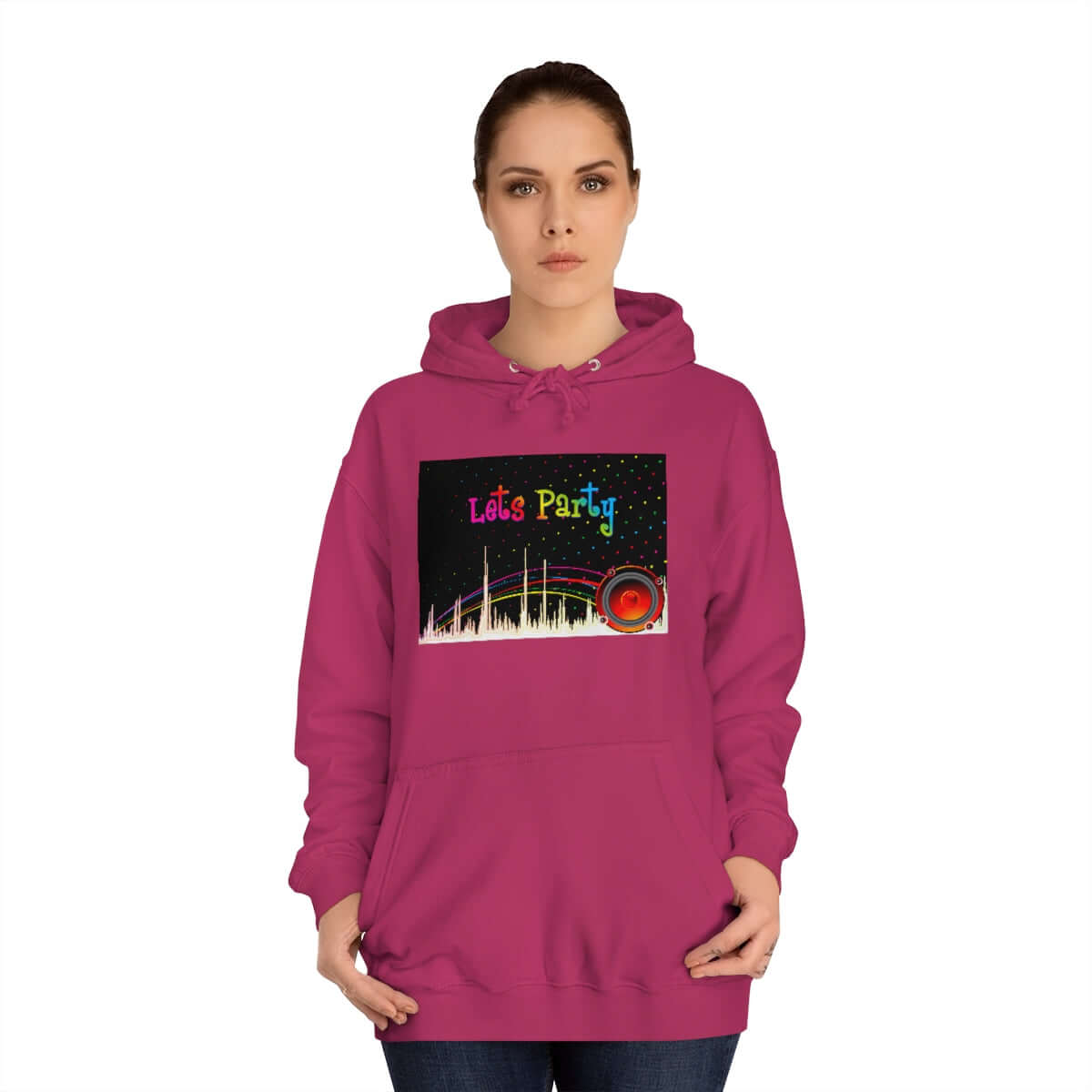 Cute Unisex Hoodie Let's party for people with personality is a customised hoodie made for you with an unique design with help of best print of demand suppliers to ensure better quality.